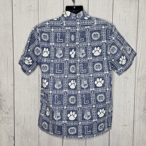 VTG Reyn Spooner Hawaiian Reverse Print 1/4 Pullover Loyola High School, sz L - Picture 4 of 5